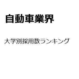 【2015年度最新版】自動車業界の大学別採用数ランキング